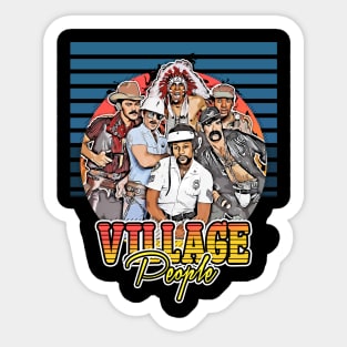 best of the best village people 80s  /style retro vintage flyer Sticker